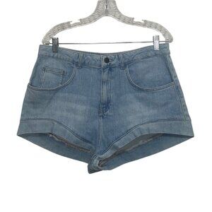 Silence + Noise High-Waisted Denim Shorts‎ Womens Size 32 Light Wash New WOT